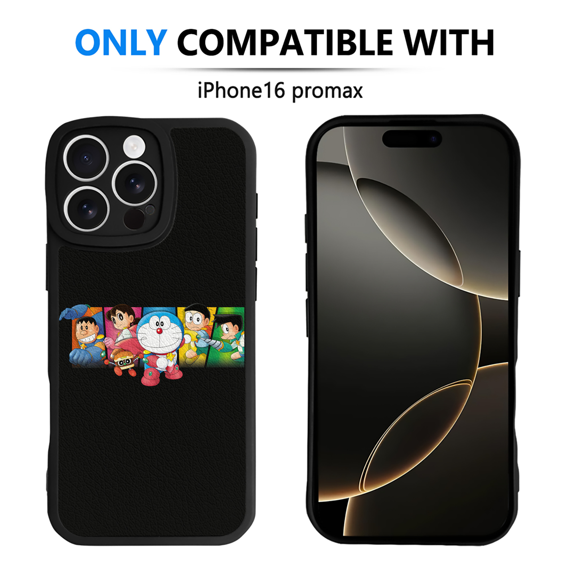 （画像用） ドラえもん Doraemon 【iPhone 16シリーズ対応】シリコンスマホケース（レザー調） 材質：シリコン